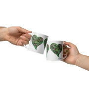 GREEN RELIGION · TRUE TREES · Growing Heart · White Glossy Mug · Green