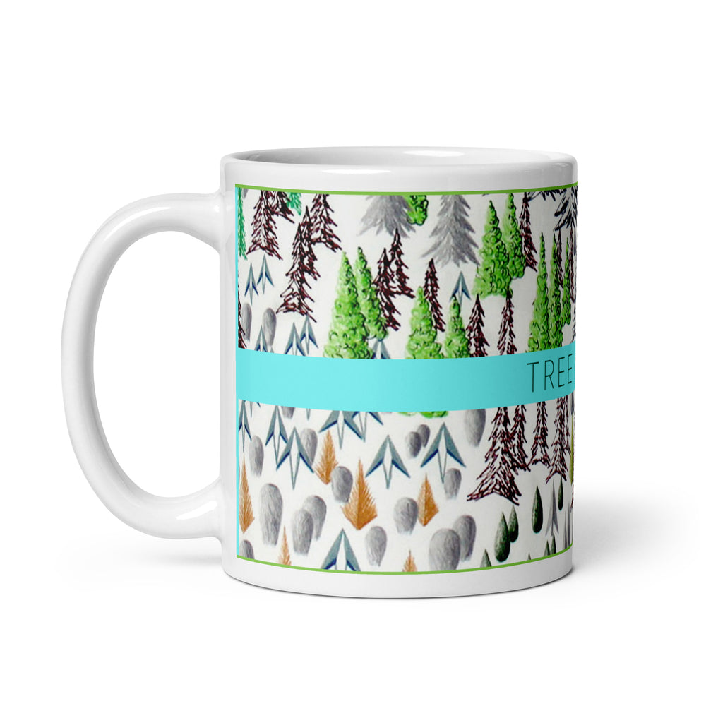 RELIGIÓN VERDE · HOJA HABLADA · “MENTALIDAD ÁRBOL” · Taza blanca brillante de 325 ml · Edición impresa 2026