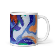 GREEN RELIGION · TRUE TREES · “Leaves Alive Roots” · 2026 Print Edition · White Glossy Mug