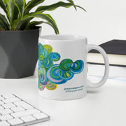 GREEN RELIGION · TRUE TREES · “By the Bay” · 2026 Print Edition · White Glossy Mug