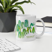 GREEN RELIGION · TRUE TREES · “Falling Light” · 2026 Print Edition · White Glossy Mug