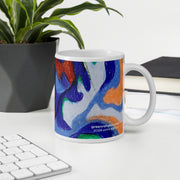 GREEN RELIGION · TRUE TREES · “Leaves Alive Roots” · 2026 Print Edition · White Glossy Mug