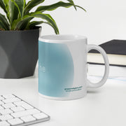 GREEN RELIGION · SPOKEN LEAF · “breathe” · 11 oz White Glossy Mug