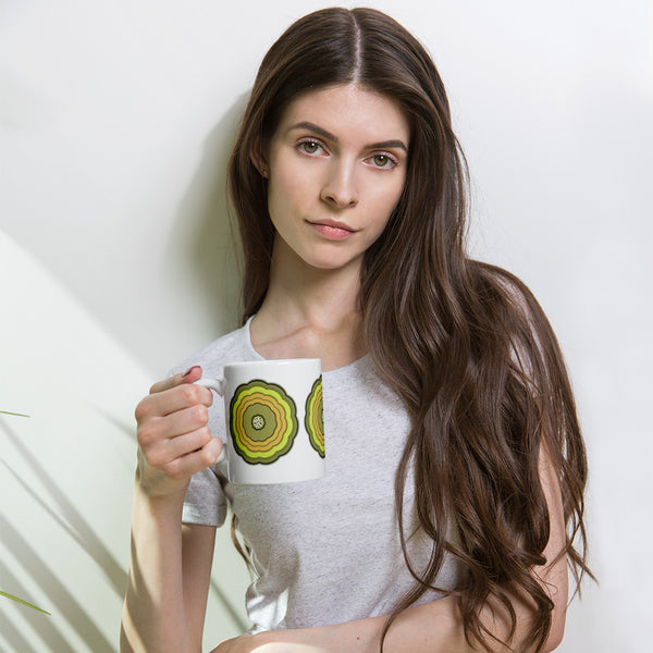 GREEN RELIGION · Unbounded Bloomin · Yellow Mellow · Glossy Mug · 2026 Print Edition