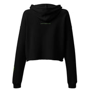 GREEN RELIGION · SPOKEN LEAF · “TO THE RESCUE” · Women’s Cropped Hoodie · Black