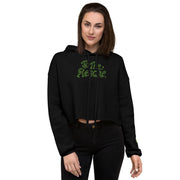 GREEN RELIGION · SPOKEN LEAF · “TO THE RESCUE” · Women’s Cropped Hoodie · Black