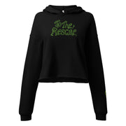 GREEN RELIGION · SPOKEN LEAF · “TO THE RESCUE” · Women’s Cropped Hoodie · Black