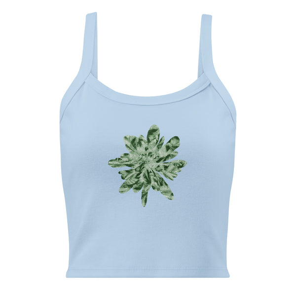 GREEN RELIGION · CUT FLOWERS · “Falling Light Cranberry” · Women’s Micro-Rib Tank Top