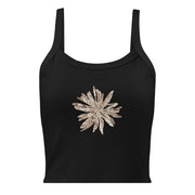 GREEN RELIGION · CUT FLOWERS · “Swirl with It Mocha” · Women’s Micro-Rib Tank Top