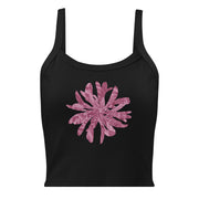 GREEN RELIGION · CUT FLOWERS · “Falling Light Cranberry” · Women’s Micro-Rib Tank Top