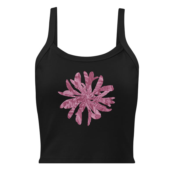 GREEN RELIGION · CUT FLOWERS · “Falling Light Cranberry” · Women’s Micro-Rib Tank Top