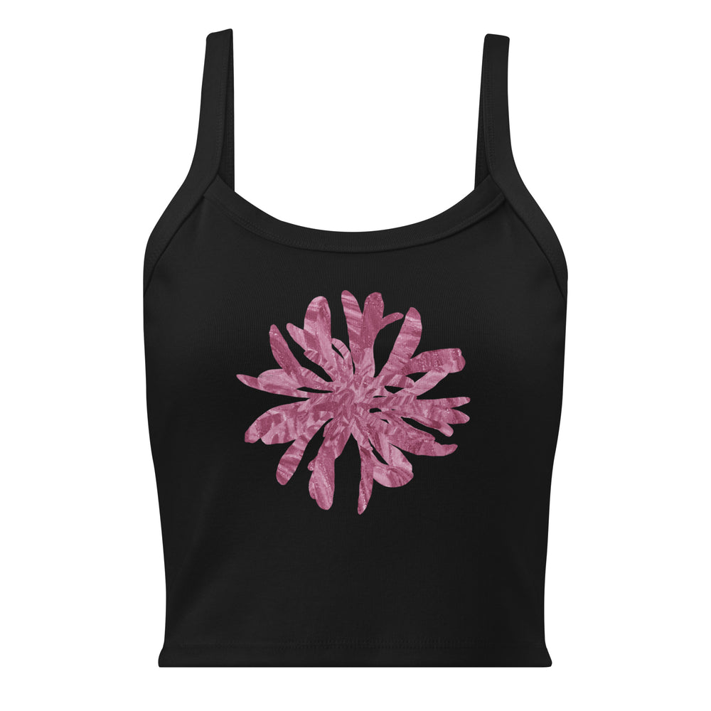 GREEN RELIGION · CUT FLOWERS · “Falling Light Cranberry” · Women’s Micro-Rib Tank Top