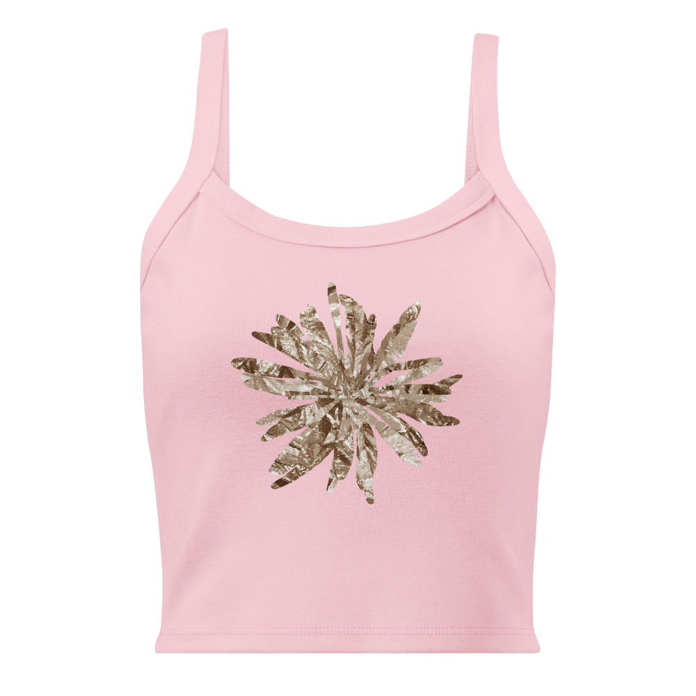 GREEN RELIGION · CUT FLOWERS · “Swirl with It Mocha” · Women’s Micro-Rib Tank Top