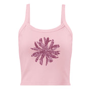 GREEN RELIGION · CUT FLOWERS · “Falling Light Cranberry” · Women’s Micro-Rib Tank Top