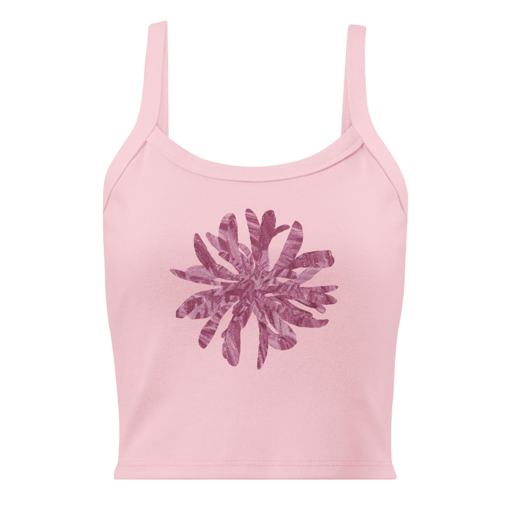 GREEN RELIGION · CUT FLOWERS · “Falling Light Cranberry” · Women’s Micro-Rib Tank Top