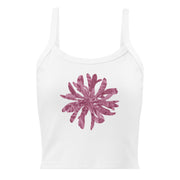 GREEN RELIGION · CUT FLOWERS · “Falling Light Cranberry” · Women’s Micro-Rib Tank Top