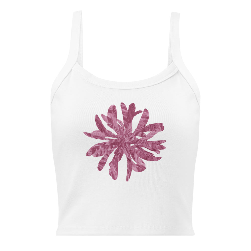 GREEN RELIGION · CUT FLOWERS · “Falling Light Cranberry” · Women’s Micro-Rib Tank Top