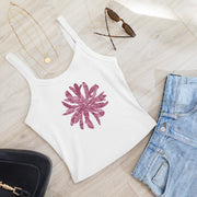 GREEN RELIGION · CUT FLOWERS · “Falling Light Cranberry” · Women’s Micro-Rib Tank Top