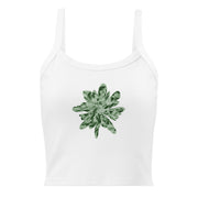GREEN RELIGION · CUT FLOWERS · “Falling Light Cranberry” · Women’s Micro-Rib Tank Top
