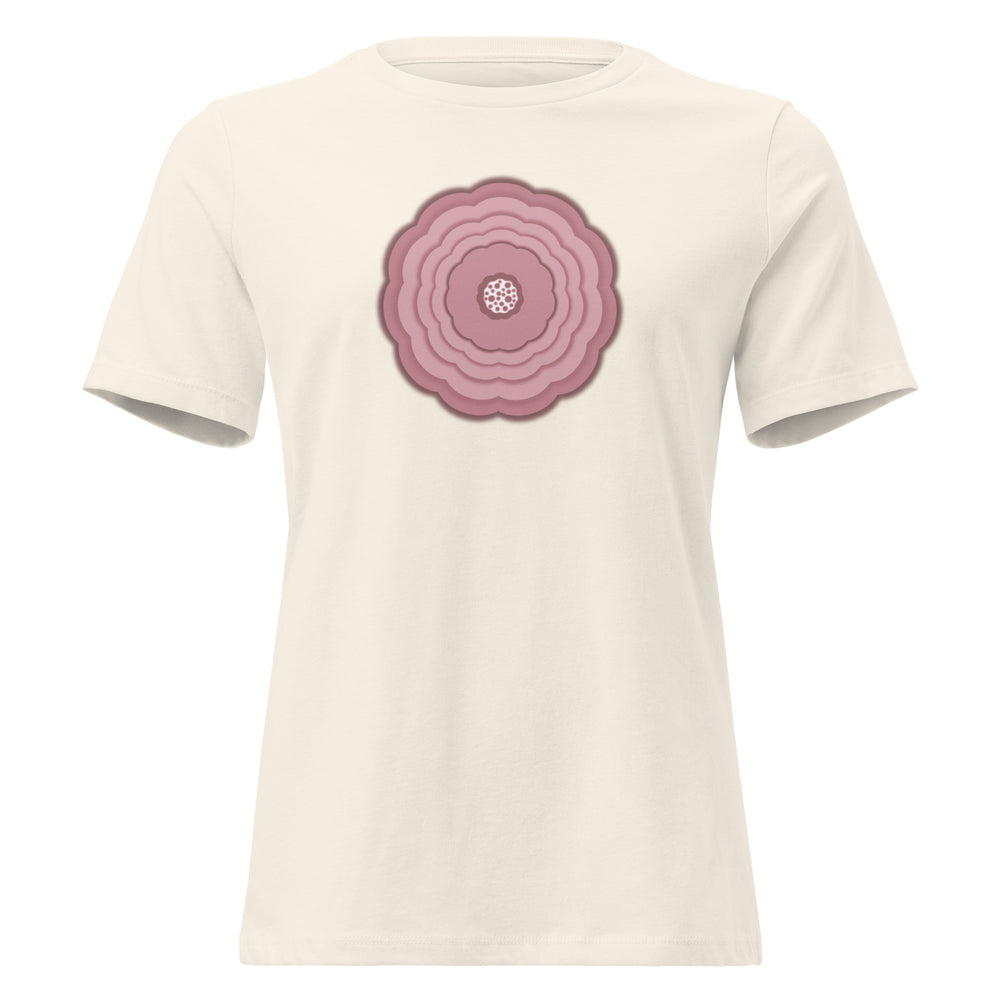 GREEN RELIGION · UNBOUNDED BLOOM · “Pastel Rose” · Women’s Relaxed T-Shirt