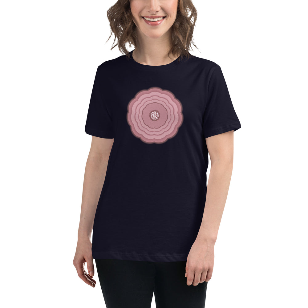 GREEN RELIGION · UNBOUNDED BLOOM · “Pastel Rose” · Women’s Relaxed T-Shirt