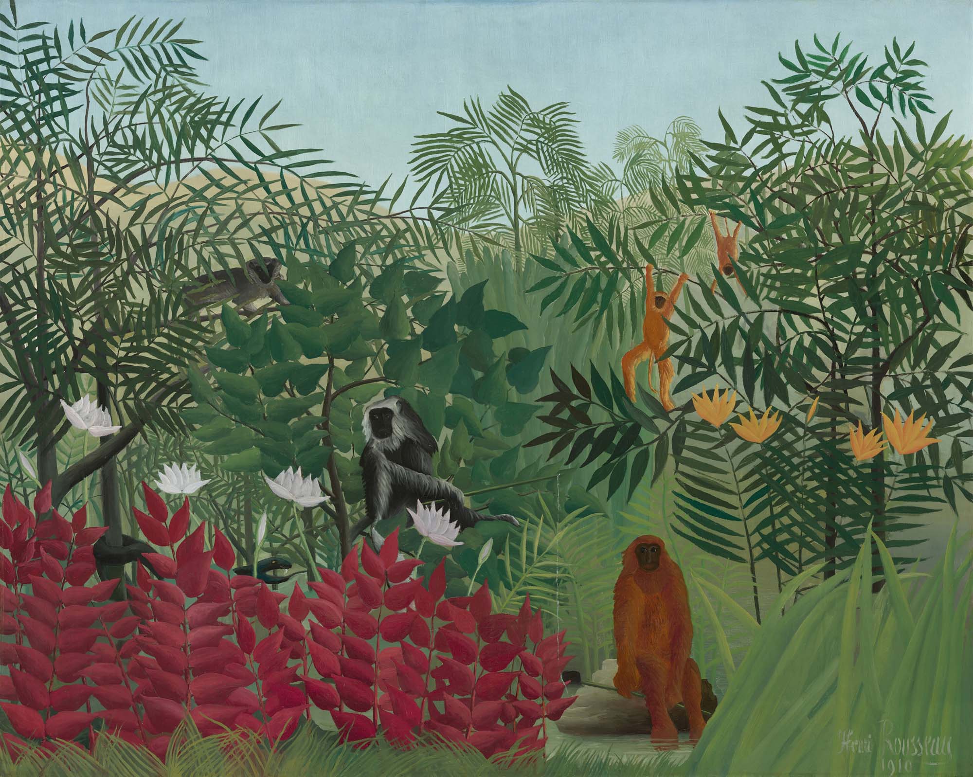 Henri Rousseau, Tropical Forest with Monkeys, 1910, oil on canvas, National Gallery of Art Washington DC.
