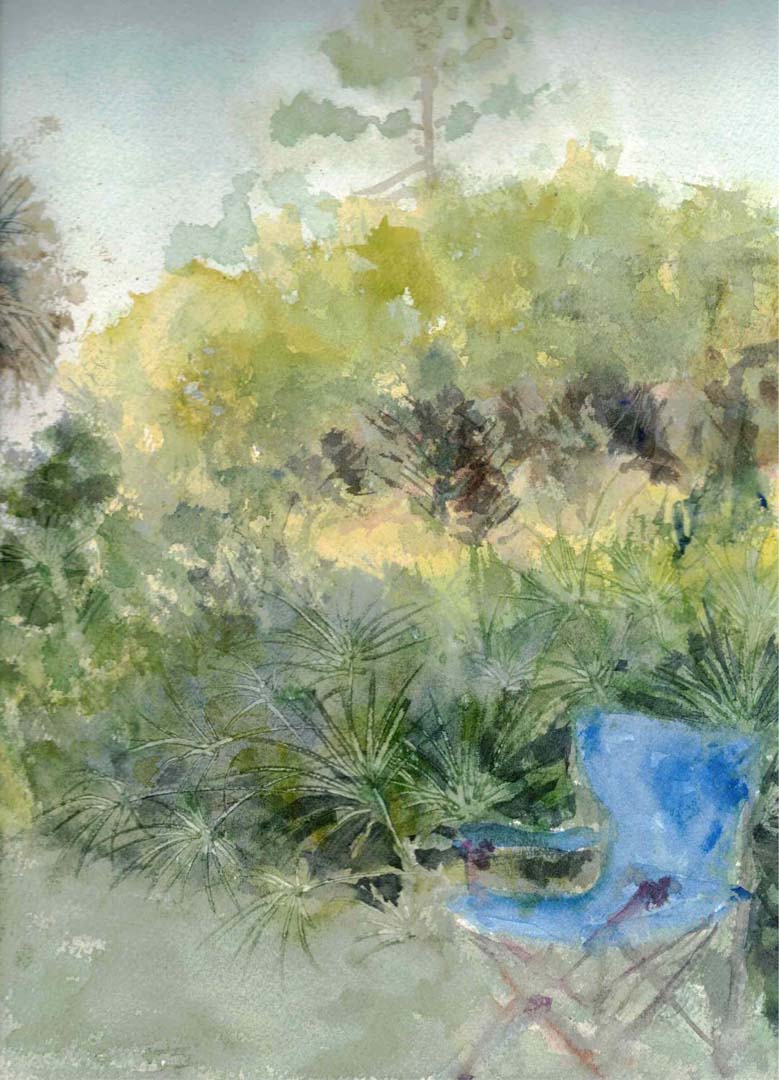 02 Mauricio Gonzales Blue Chair watercolor 2023