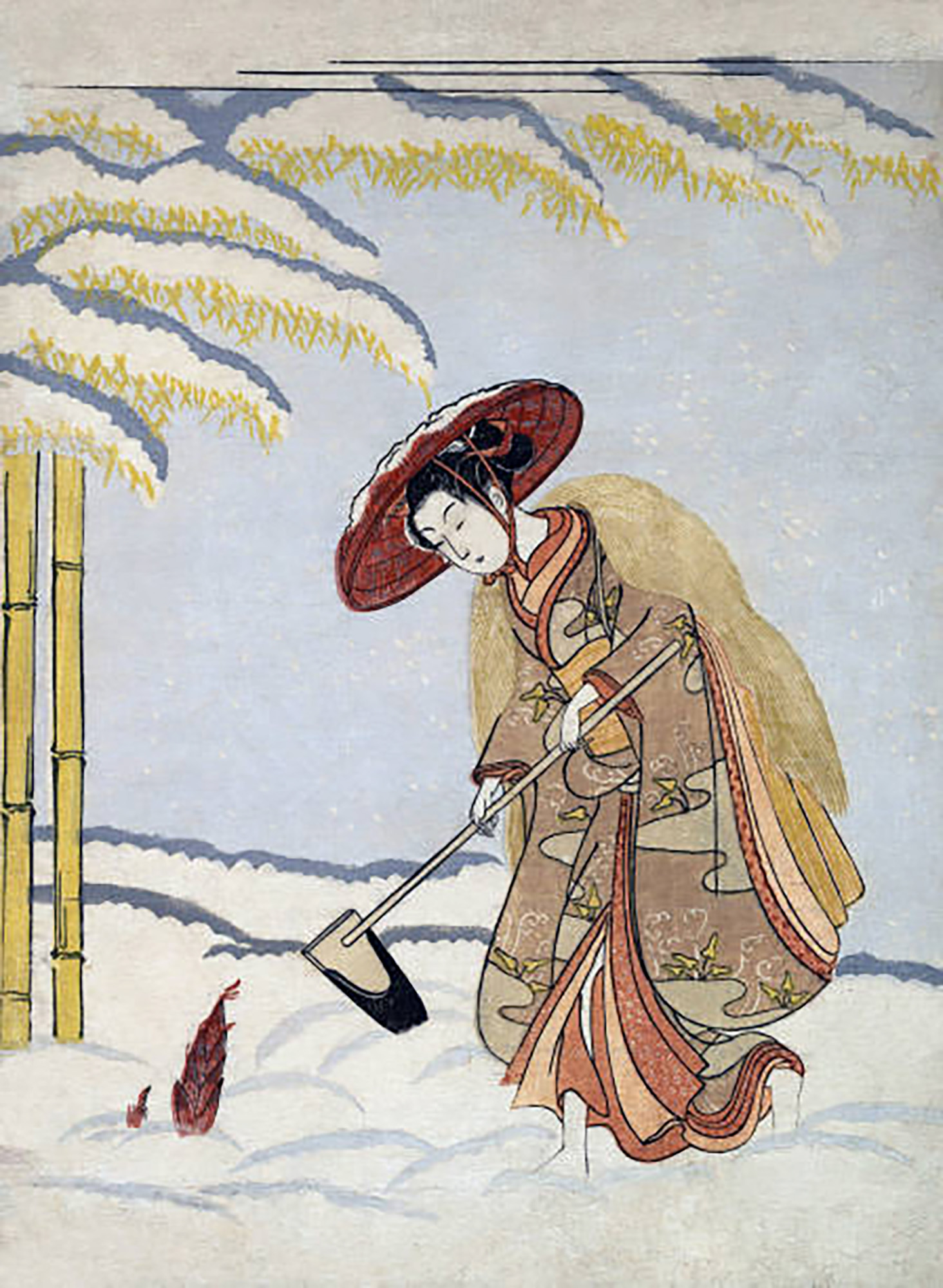 Shinga Art. Lady in Winter. detail