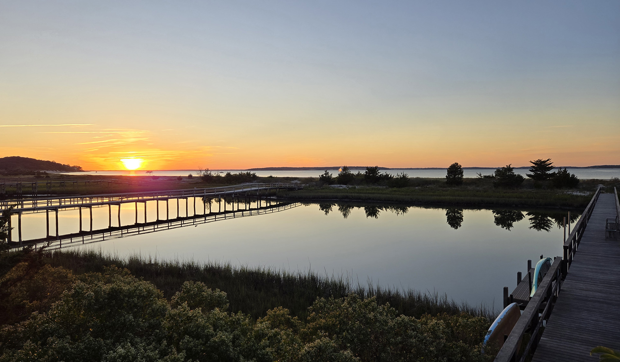 End of Day Fall 2025 Cedar Crest coastal creek waterway Peconic Bay New York photo John DeFaro