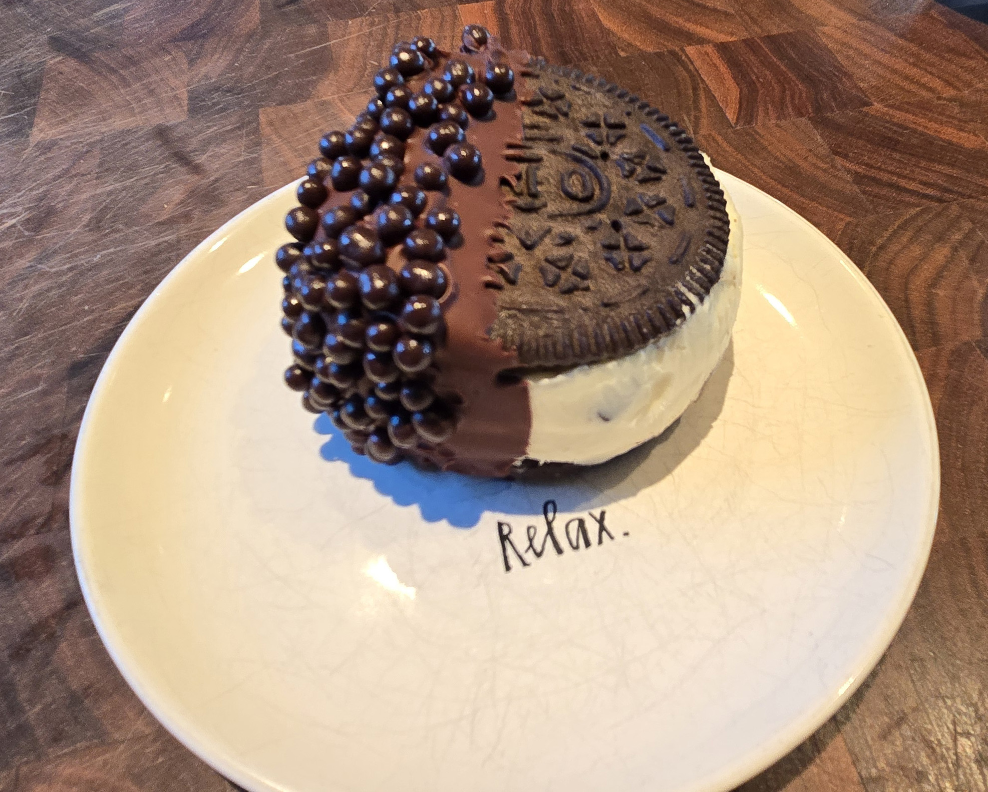 Kathleen’s homemade monster Oreo ice-cream cookie sandwich photo John DeFaro